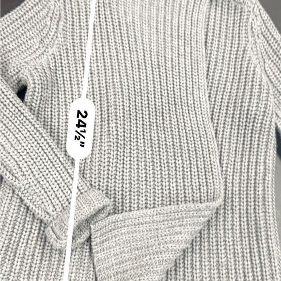 Lou and Grey A line crossover side mock neck chunky knit grey swing cardigan - Picture 8 of 8